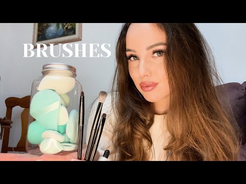 ASMR Brushes, Serum & Beauty Blender | No talking