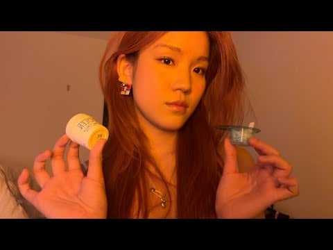 ASMR rambling & bleaching my eyebrows | lofi whispers and triggers 🙈