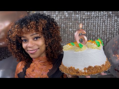 ASMR | 🥳 6 Year Channel Anniversary Celebration With Carrot Cheesecake + Doing Your Makeup 💄