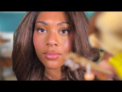ASMR Girl With No Boundaries Fixes Your Flyaways & Brushes Your Hair in Class  | Gum Chewing, P.A