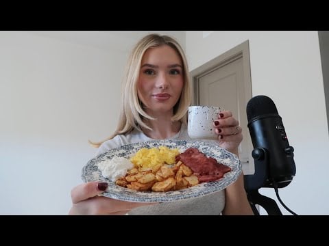 ASMR | eating breakfast + coffee *mouth sounds*