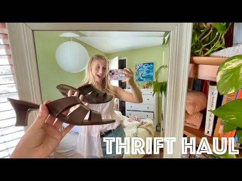 ASMR: Thrift Haul + Try On (Fabric Scratching, etc.) 🤩🫶