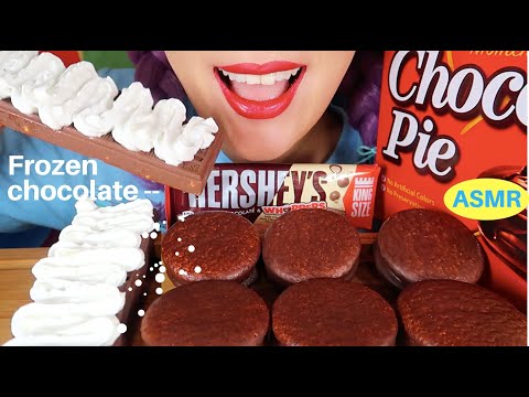 ASMR HERSHEY’S+WHOPPERS, KOREAN CHOCO PIE eating sound |초코파이, 허쉬스초콜렛 휘핑크림 먹방 리얼사운드|CURIE.ASMR