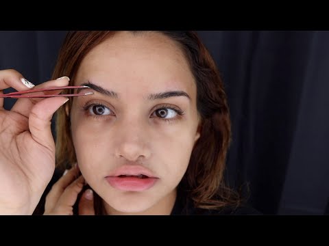 ASMR Plucking My Eyebrows