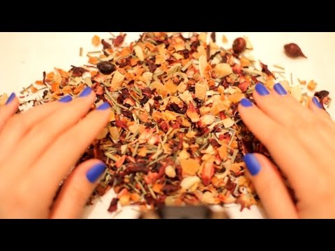 ASMR Loose Leaf Tea w/ Dried Fruits . Binaural . Close Up Sounds & Visuals