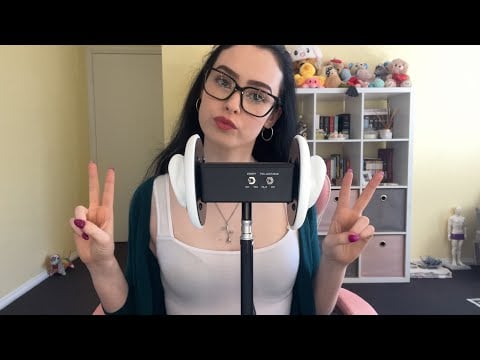 ASMR 3dio triggers (tapping, mouth sounds, typing) 🧸