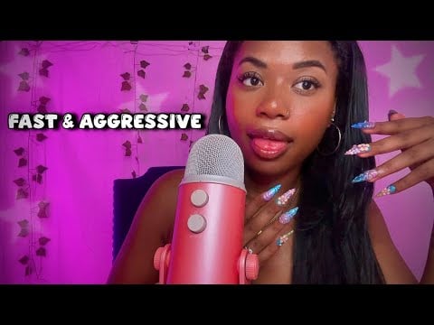 ASMR Fast & Aggressive Mouth Sounds, Nail Sounds, Rambling (1 Hour)