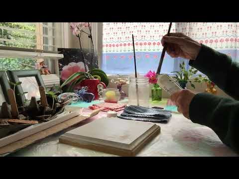 Ad-free ASMR; crafts - decoupage a small wooden plaque; soft spoken