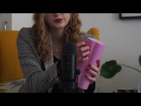 ASMR tapping on cute pink brush box 📦 💗💞