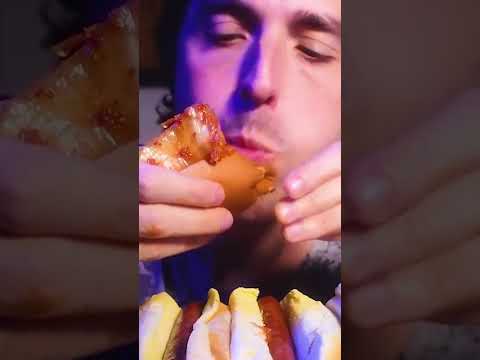 ASMR HOT DOG FEAST ! * big bites only topping party ! mukbang * NOMNOM