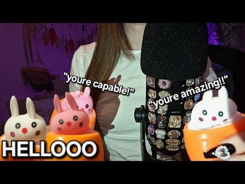ASMR | Positive affirmations from bunnies!  Whispering, visual trigger