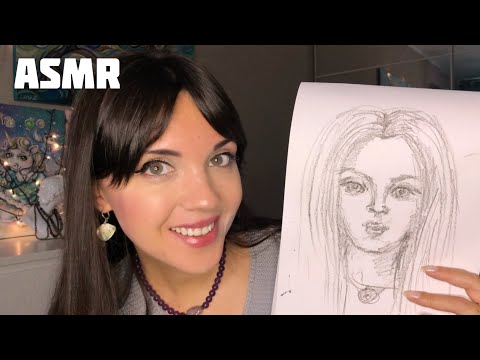 АСМР/ASMR Рисую твой портрет и жую жвачку/Painting