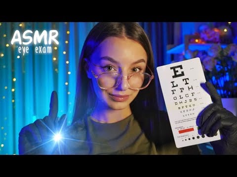 Eye Exam 👀🧑🏽‍⚕️ ASMR eye exam with background music ✨