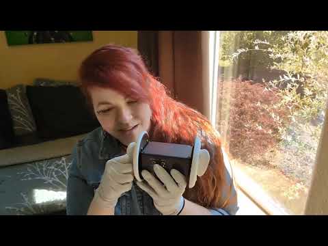 ASMR - Ear Palpating, Tapping and Folding - Nitrile Gloves - Soft Spoken and Whispered Rambling