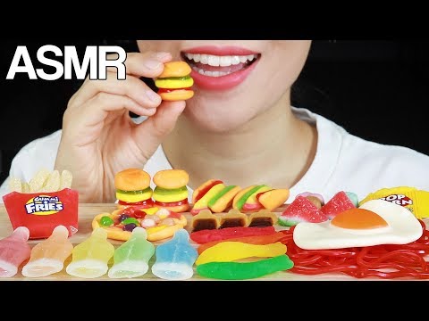 ASMR GUMMY FOOD FEAST EATING SOUNDS MUKBANG NO TALKING