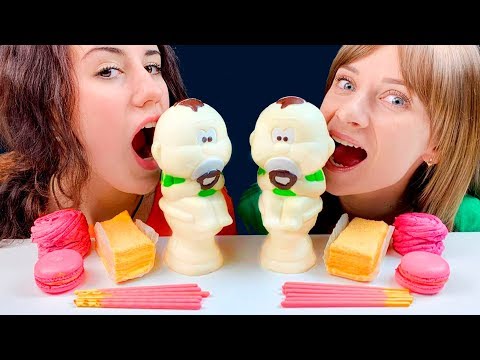 ASMR CHOCOLATE EDIBLE BABY, CAKE, POCKY, MACARONS, MARSHMALLOWS (No Talking) 먹방   Lilibu ASMR