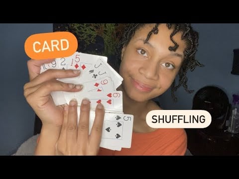 ASMR - Card Shuffle Tutorial + *fake* Tarot Read