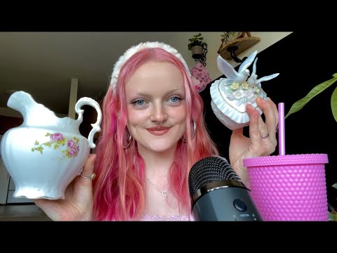 ASMR Tapping on Pink Home Decor 🌸 (Up-close whispers, tapping and clinking!)