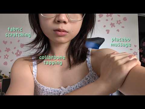 asmr | collarbone tapping, strap snapping, fabric scratching, massage (no talking, looped)