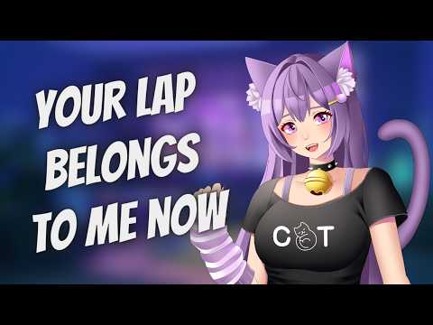 Goth catgirl  forces herself onto your lap for cuddles [F4A][ASMR][Tsundere][Purring][Heartbeats]