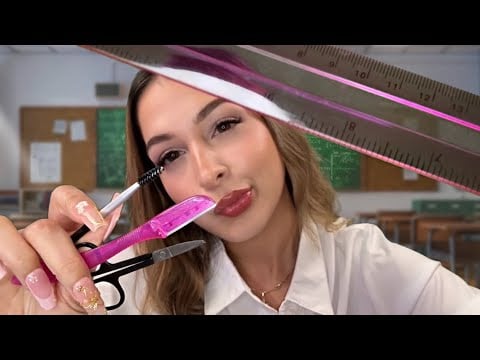 ASMR $5 “Eyebrow Mapping” in Class (free bangs😭)