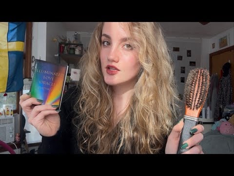 Soft Spoken Oracle Card Reading 💫 ASMR hair brushing, page turning, personal attention ✨