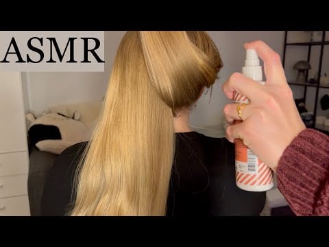 ASMR | 10 minute spraying & crunchy hair brushing sounds 🤍 (no talking)