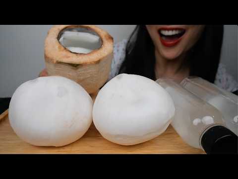 COCONUT WATER + JELLO (ASMR DRINKING EATING SOUNDS) NO TALKING | SAS-ASMR