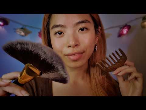 Simple & Personal ASMR 🤗 Soft Whispers with Slow Face Brushing & Face Combing