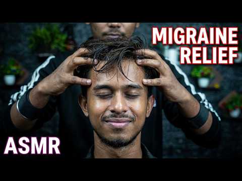 Traditional Scalp Rubbing & Neck Cracking ASMR Massage | Forehead Tapping For Migraine Relief
