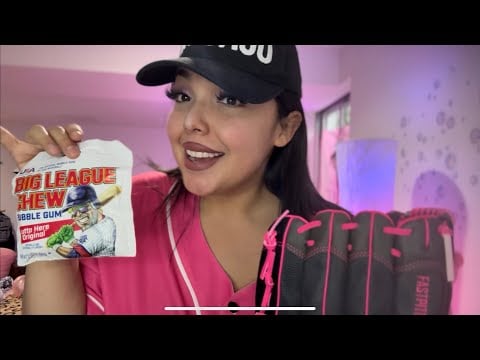 BUBBLE GUM ASMR | eating an ENTIRE PACKET BIG LEAGUE CHEW popping bubble sounds #asmr #bubblegum
