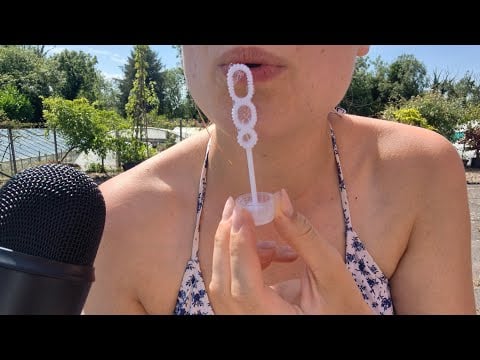 ASMR IN THE SUN 🌞  Blowing Bubbles, Nature Sounds, Birds 🐦 