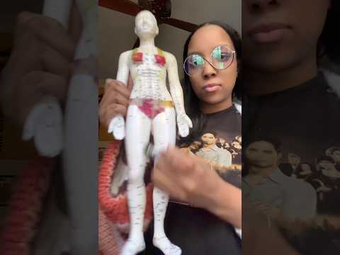 ASMR sharp roller massage on acupuncture doll #asmr