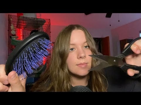 ASMR FAST 5 MINUTE HAIRCUT (Lice Check, Spraying, Cutting)