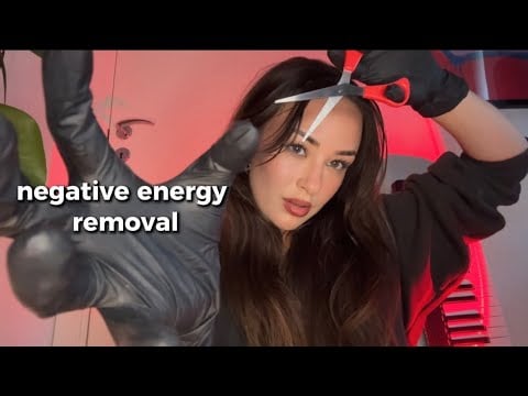 [ASMR] negative energy removal!!!⚡️✂️ (snipping, plucking, hand movements)