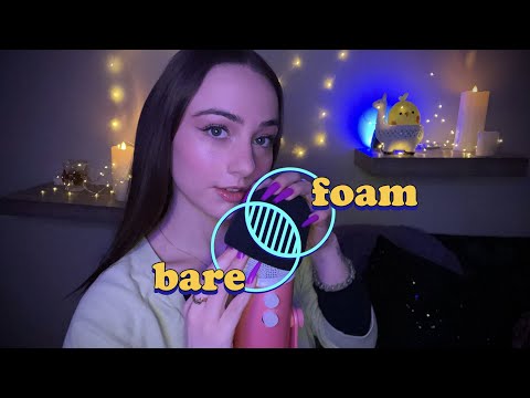 ASMR Hybrid Mic Scratching ☆💆‍♀️ foam + bare simultaneously ☆💆‍♀️