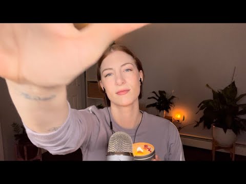 Asmr crackling candle fire & tingly hand movements #shorts