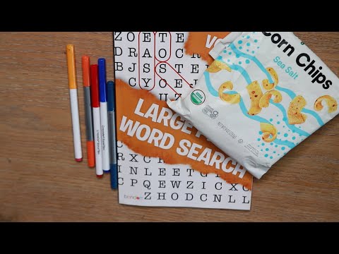 THINGS AT THE OFFICE WORD SEARCH CRUNCHY CORN CHIPS ASMR EATING SOUNDS