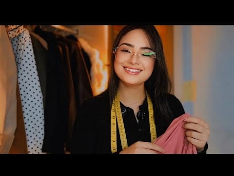 ASMR:VENDEDORA  DE BRECHÓ FAZ AJUSTES NO SEU VESTIDO 👗 