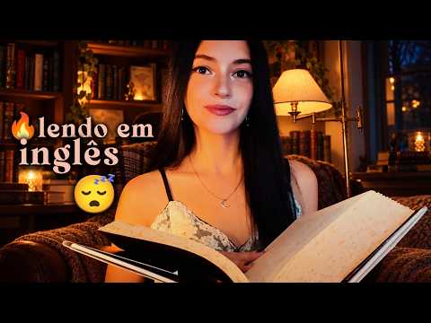 ASMR Halloween Aconchegante (lareira, livros de suspense e voz suave) 🌙