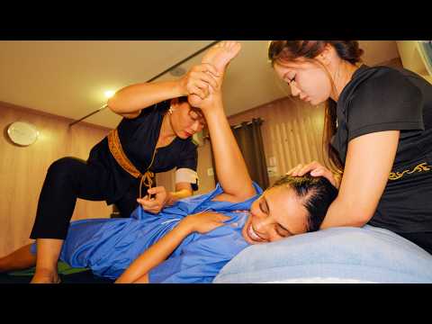ASMR: Strong 4-Hand Thai Stretching Massage - Pattaya, Thailand