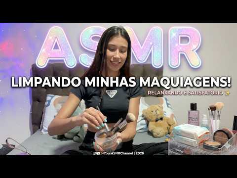 ASMR LIMPANDO MINHAS MAQUIAGENS !!!!