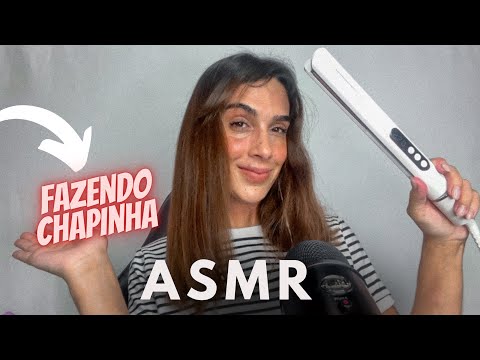 ASMR | FAZENDO CHAPINHA NO MEU CABELO COM CHAPINHA DA SHEIN