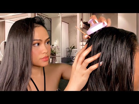 ASMR REAL PERSON Scalp Massage Scalp Scratching,Neck + Back Massage, Dandruff Scratching Gum Chewing