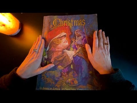 Vintage Christmas Book ASMR | Page Turning and Cozy Reading