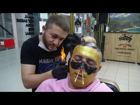 ASMR BARBER &BEARD RAZOR SHAVE& SKIN CARE &NECK CRACK& EAR BURN & NOSE WAX  &head,neck,sleep massage