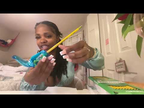 ASMR Bracelet Making Haul and Pencil Sharpening