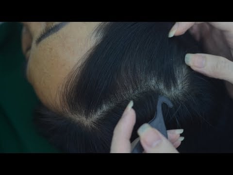 ASMR Tingling Head Scratching With Hair Parting, Hair Sounds No Talking For Anxiety Relief