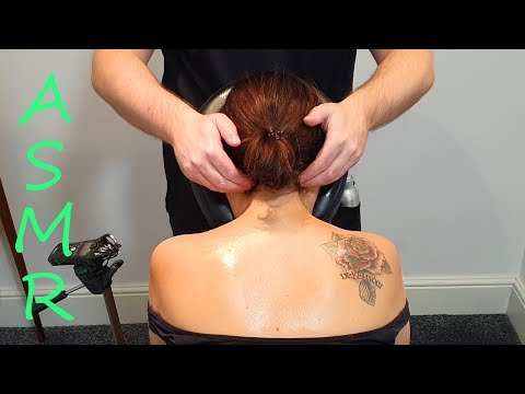 [ASMR] Worlds Greatest Neck & Shoulder Seated Massage - So Good She Fell Asleep