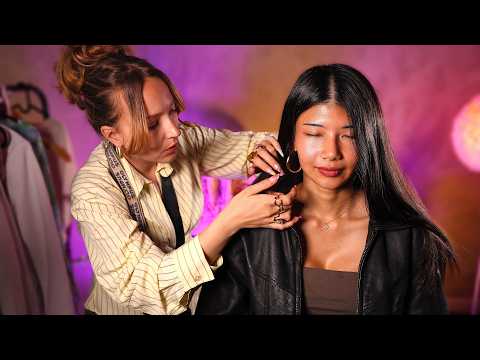 ASMR Vintage Jacket + Hair Adjustments Photoshoot ✨ perfectionist fixing, clothes fixing + styling